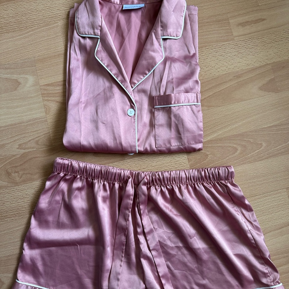 Pink Satin PJ Set
